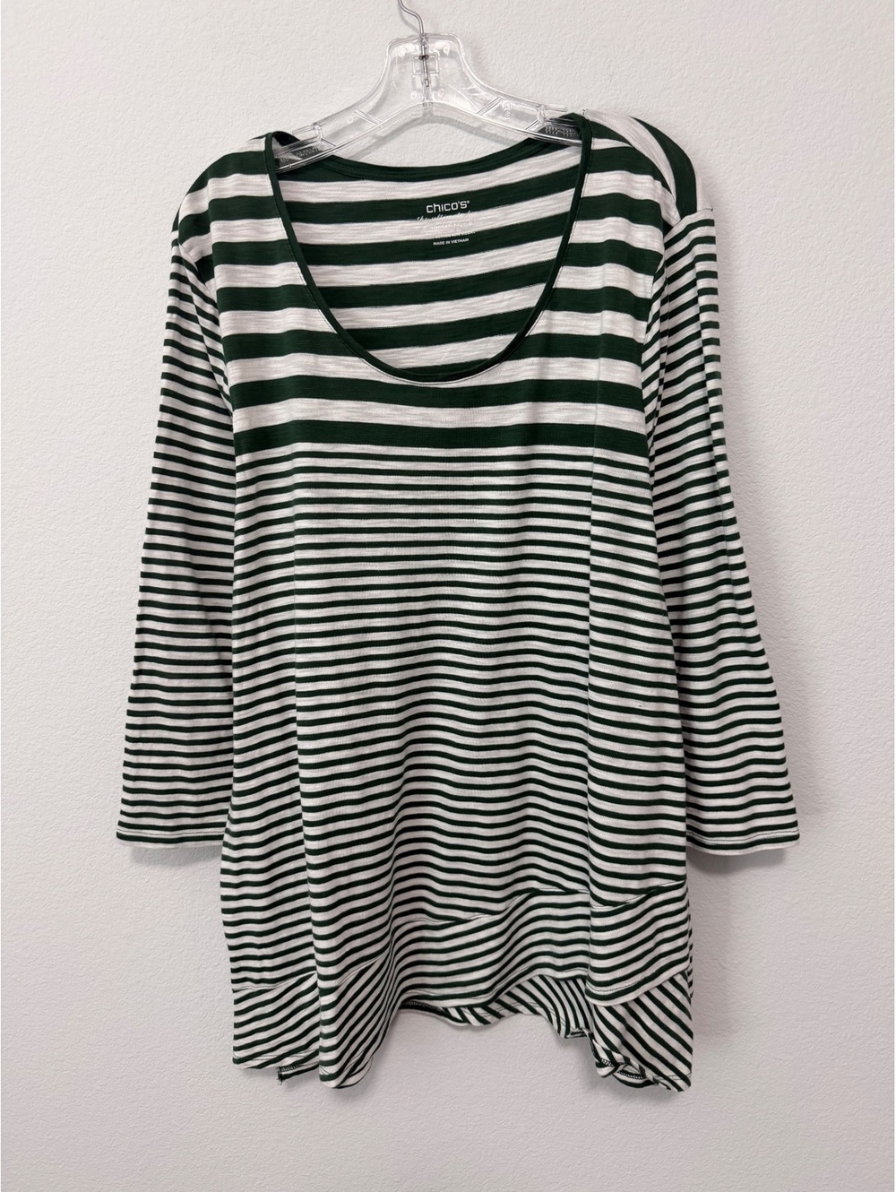 Chico’s 3/4 Sleeve Scoop Neck Cotton Blend The Ultimate T-Shirt Women's Size XL